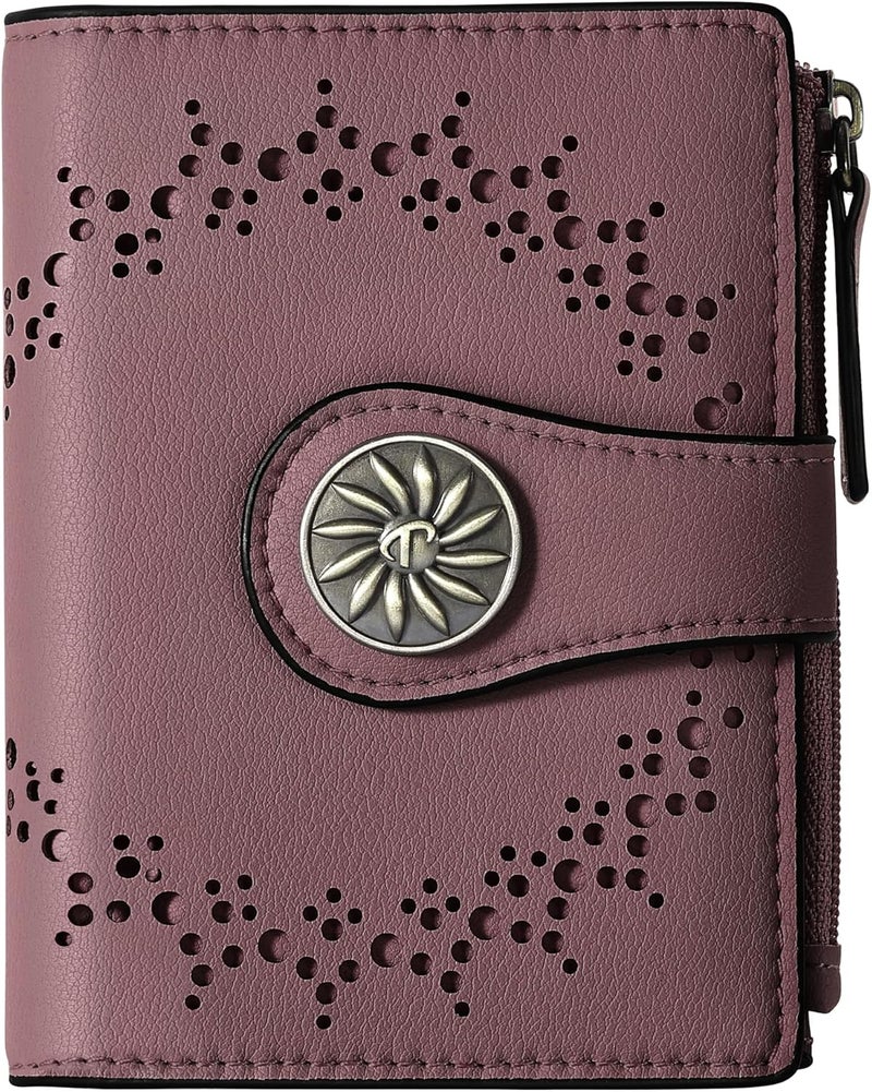 Tipmile Small Wallet for Women Bifold RFID Blocking Card Holder Leather Wallets with Zipper Coin Pocket - Image 1